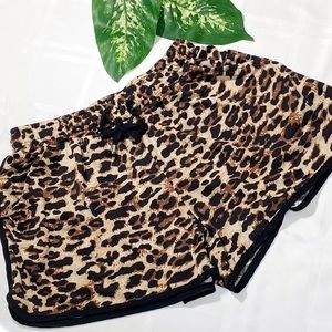 Leopard Casual Summer Beach Shorts Women's Large